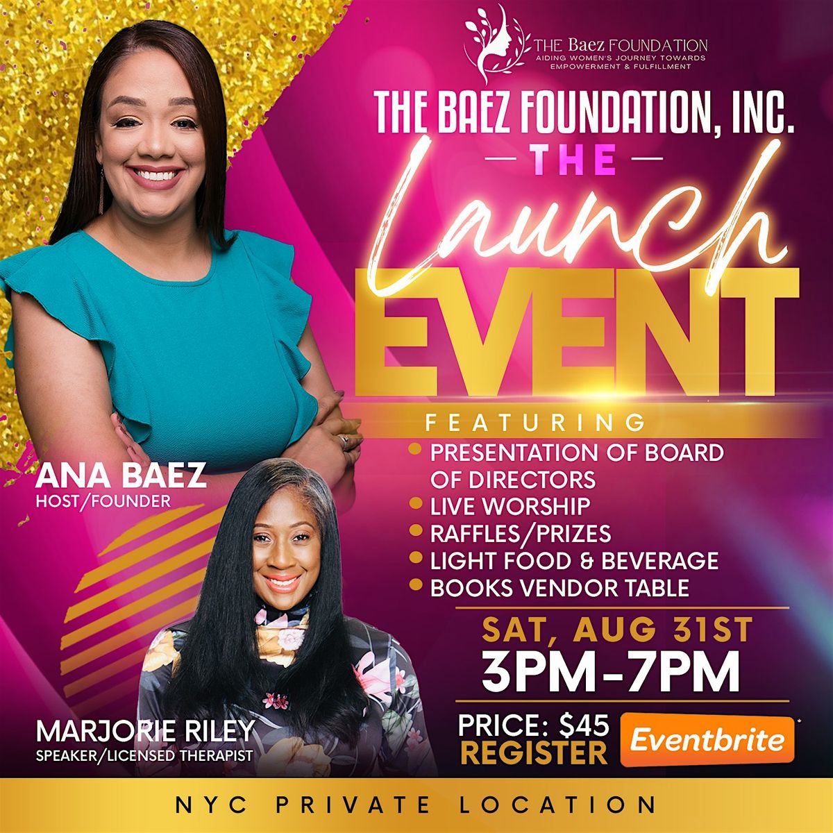 The Baez Foundation, Inc. Launch Event