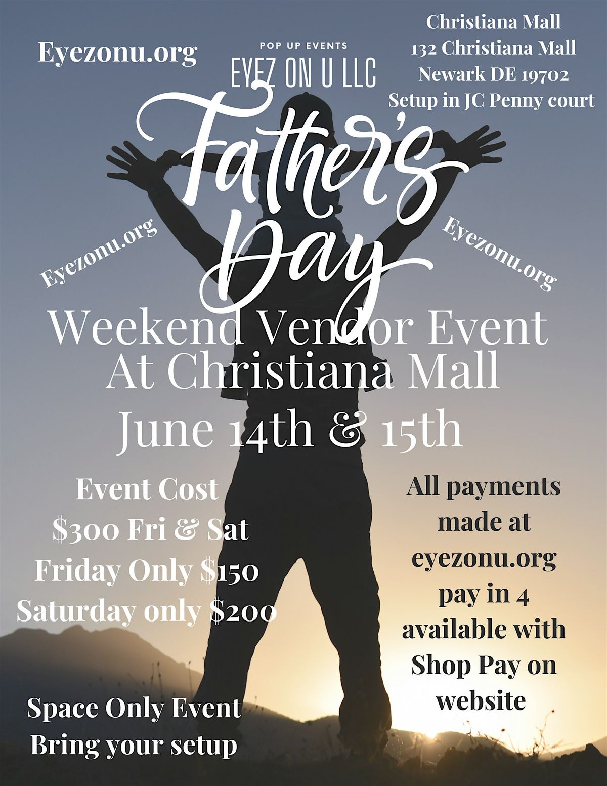 Two day vendor event at Christiana Mall June 14th -15th