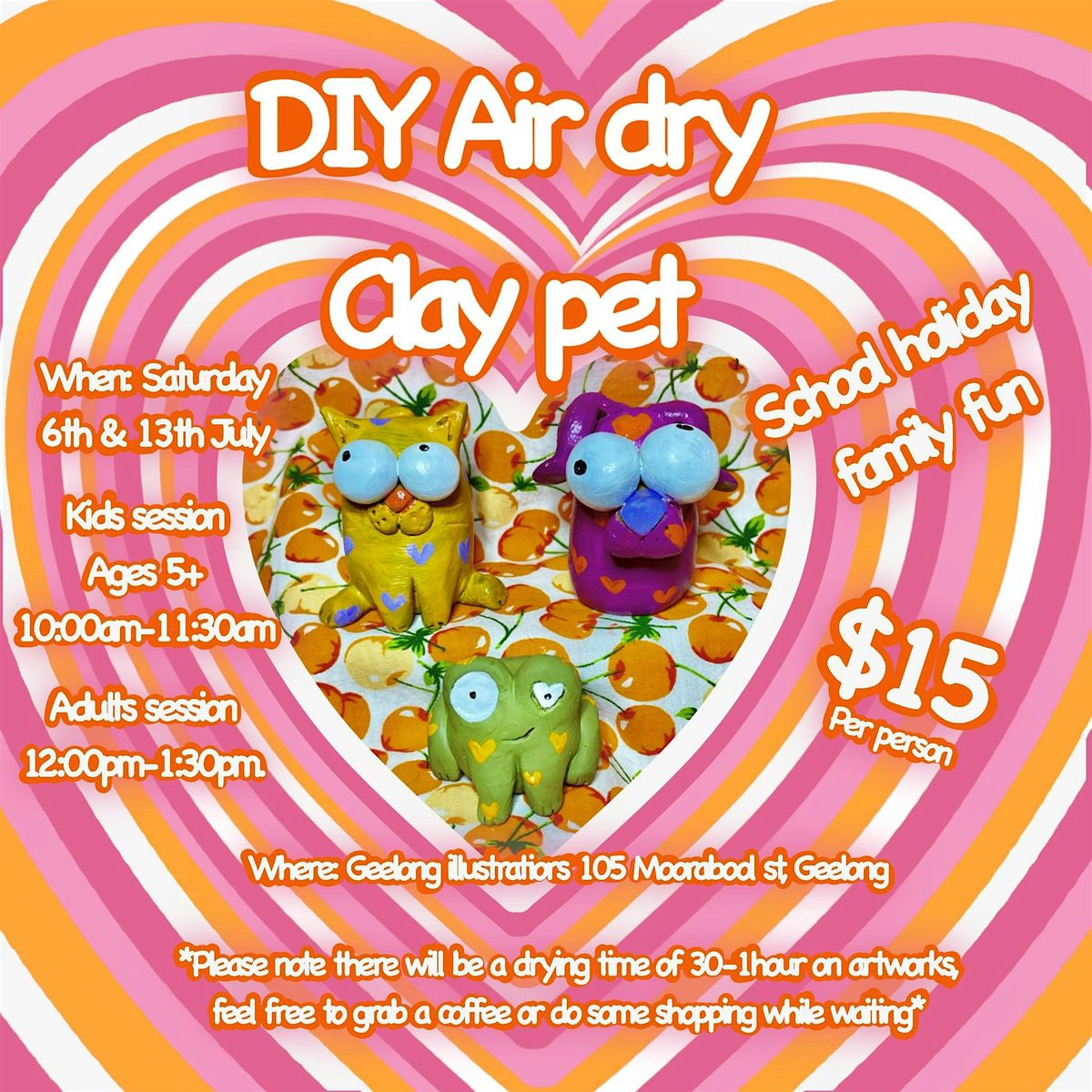 DIY Air dry clay pet - adults session