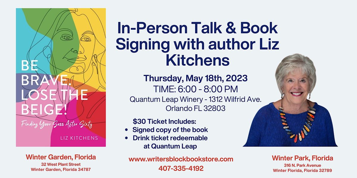 In Person Talk and Book Signing with local author Liz Kitchens!