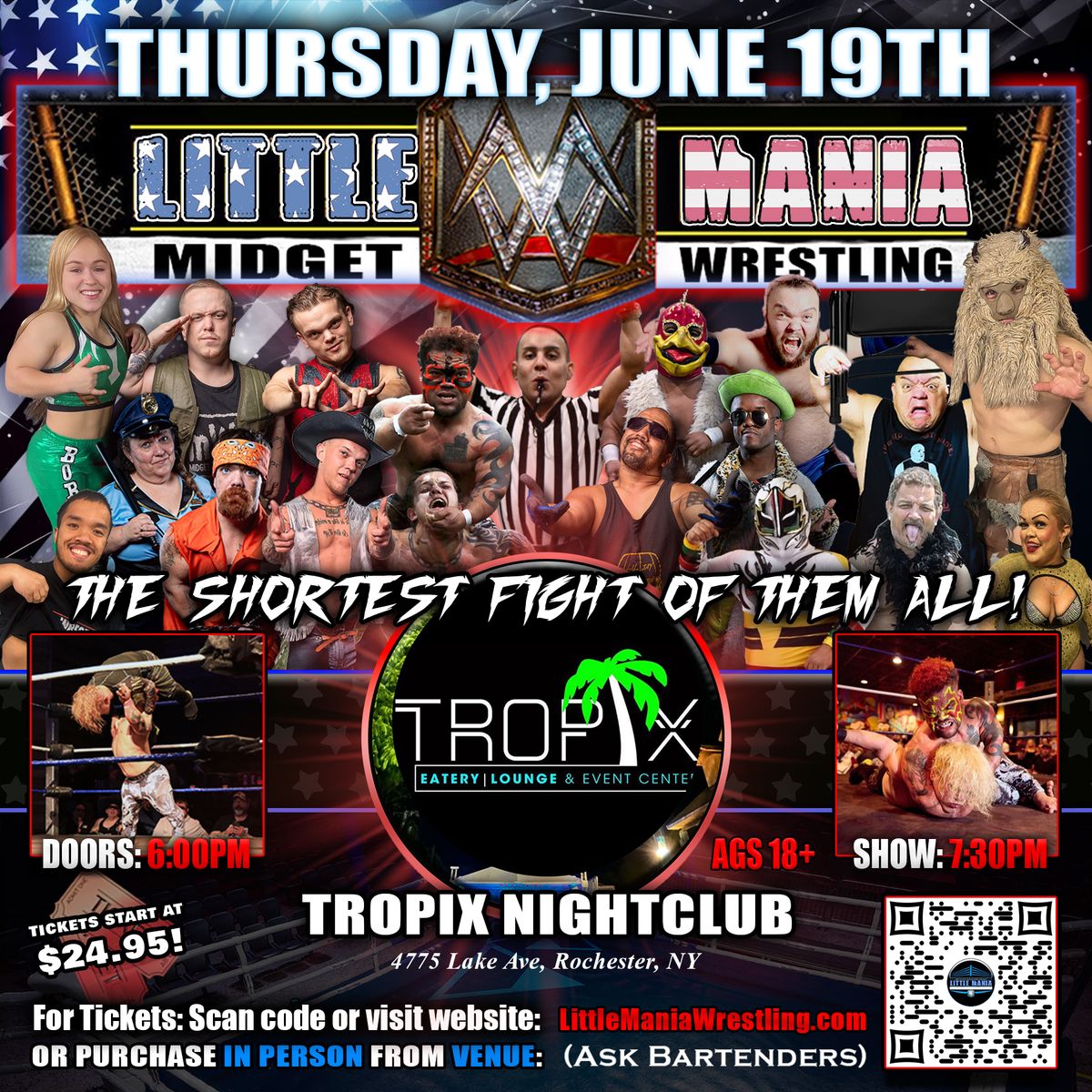 Rochester, NY - Midget Wrestling All * Stars @ Tropix Nightclub "The Shortest Fight of Them All!"