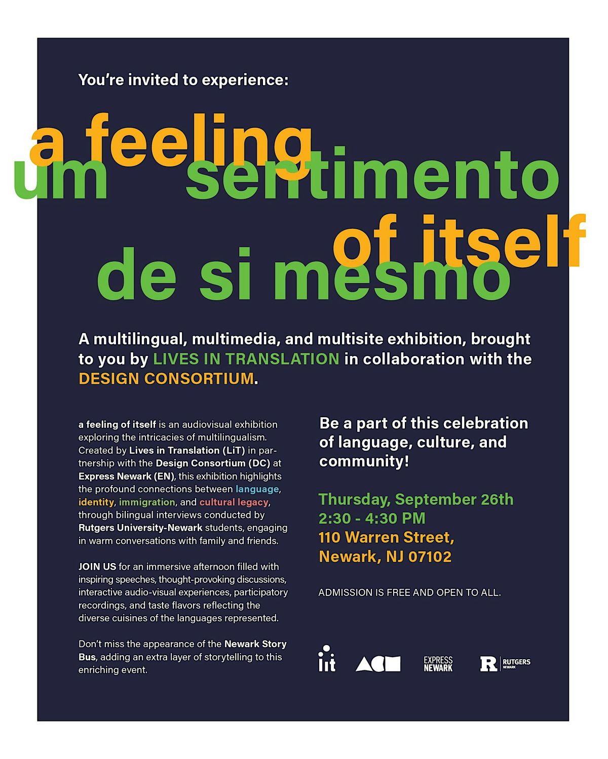 Lives in Translation and Design Consortium: A Feeling of Itself Exhibition