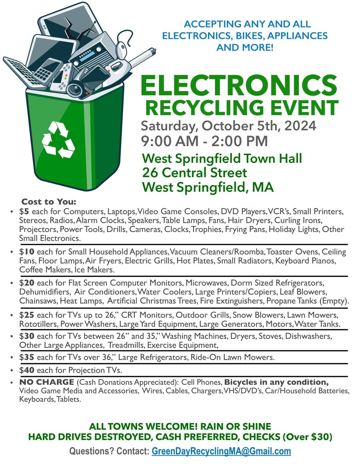 West Springfield Electronics Recycling Event