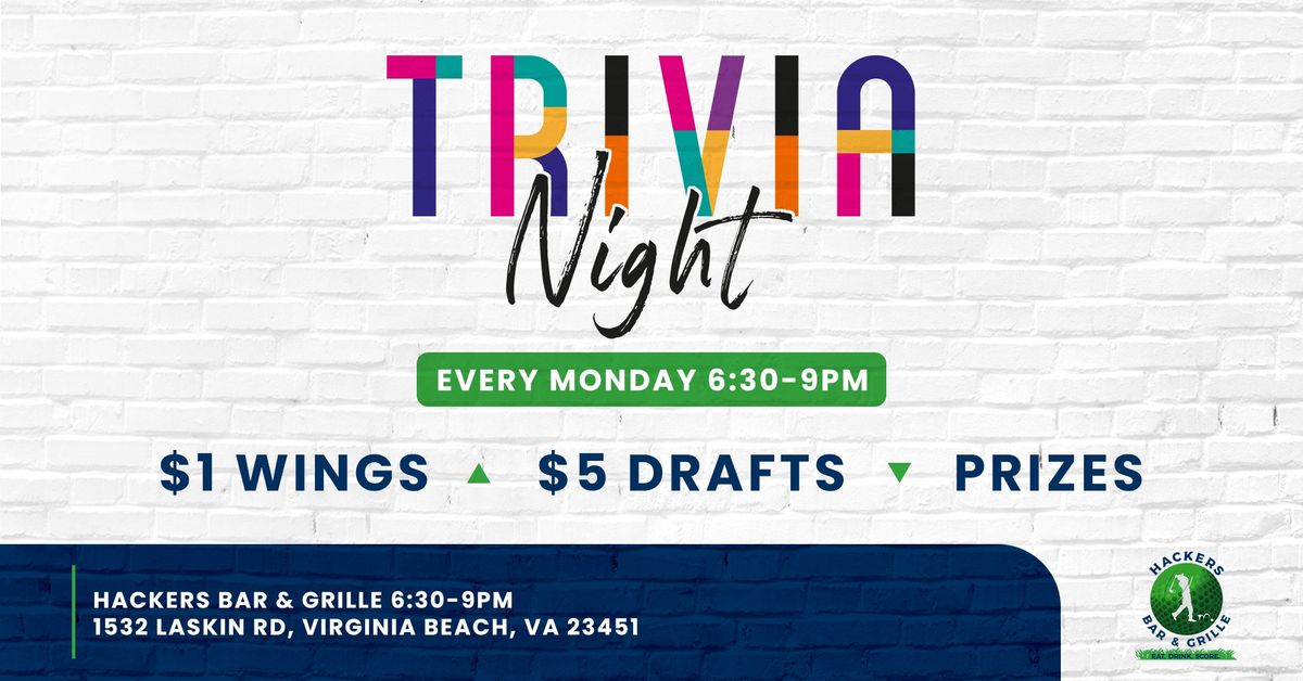Monday Night Trivia at Hackers Bar & Grille