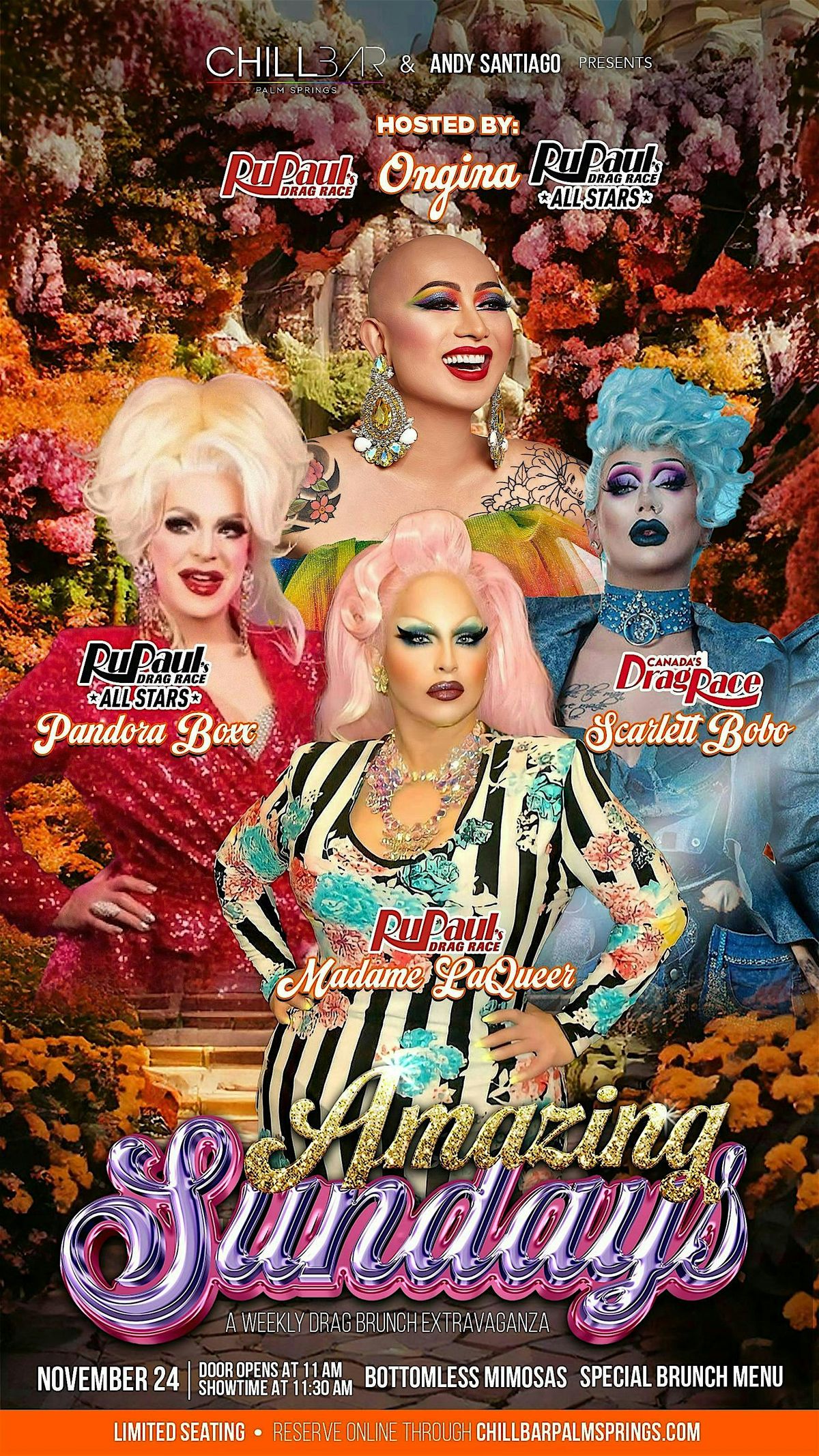 AMAZING SUNDAYS DRAG BRUNCH at CHILL BAR PALM SPRINGS