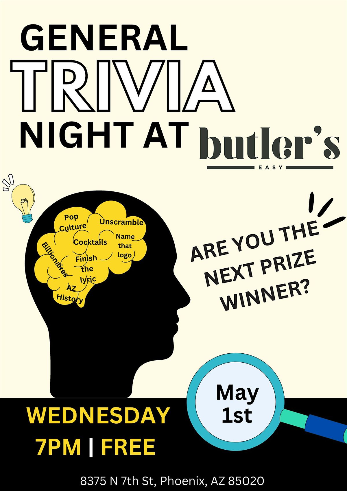 General Trivia at Butler's Easy!