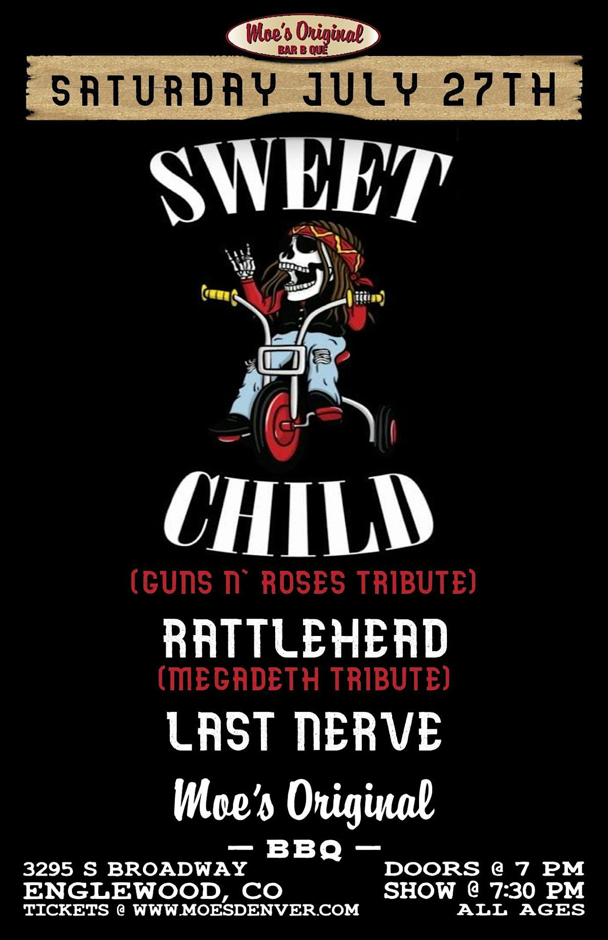 Sweet Child (Guns N Roses tribute) w\/ Rattlehead + Last Nerve