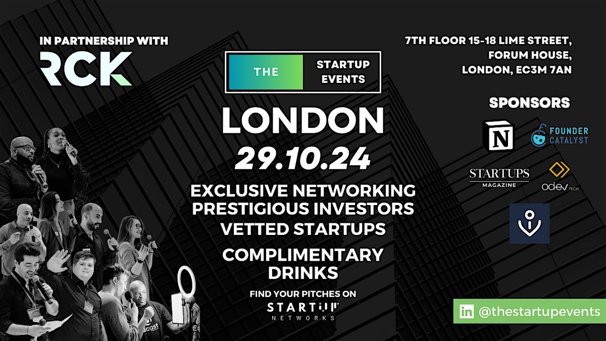 Startup Networking & Investor Relations - The Startup Events London