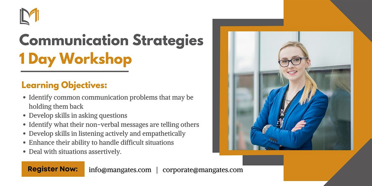 Communication Strategies 1 Day workshop in Buffalo, NY on Jun 24th, 2024