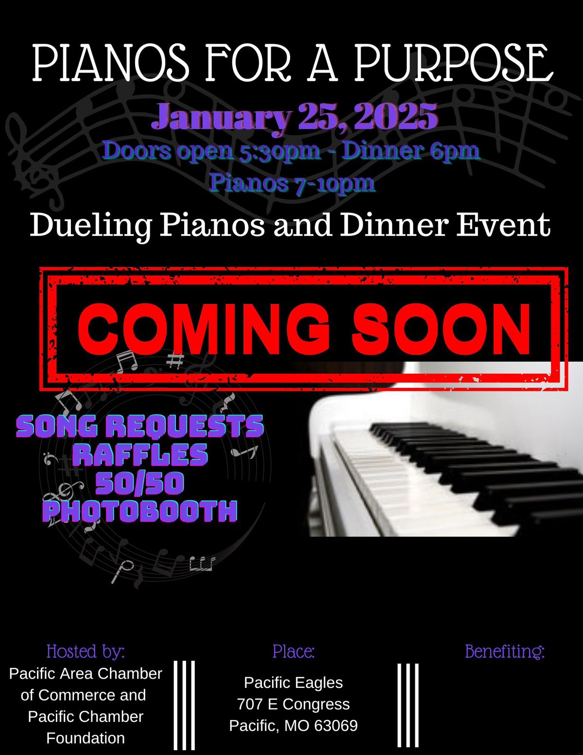 Pianos for a Purpose ~ Dueling Pianos and Dinner Event