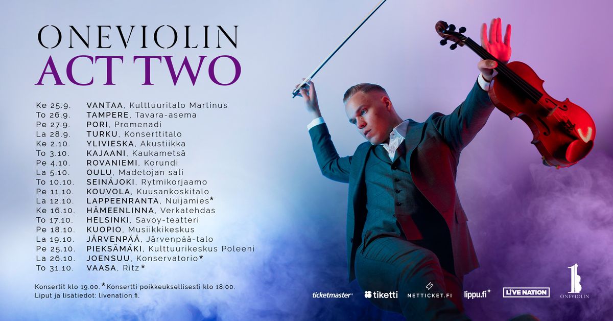 ONEVIOLIN: ACT TWO, Savoy-teatteri, Helsinki 17.10.2024