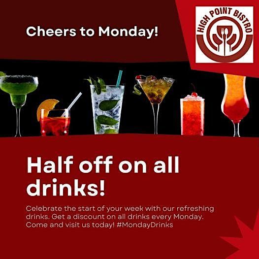 Half-off Liquor Mondays