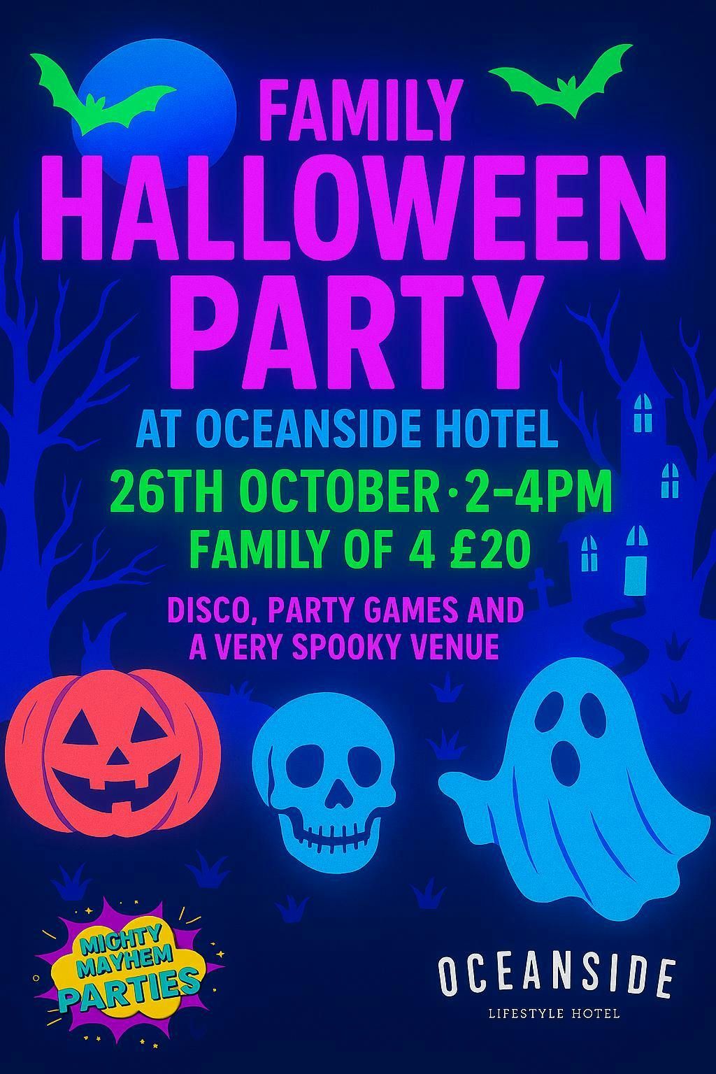 Family Halloween party Oceanside Newquay