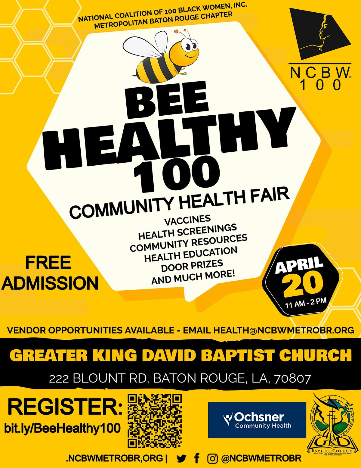Bee Healthy 100 - Community Health Fair