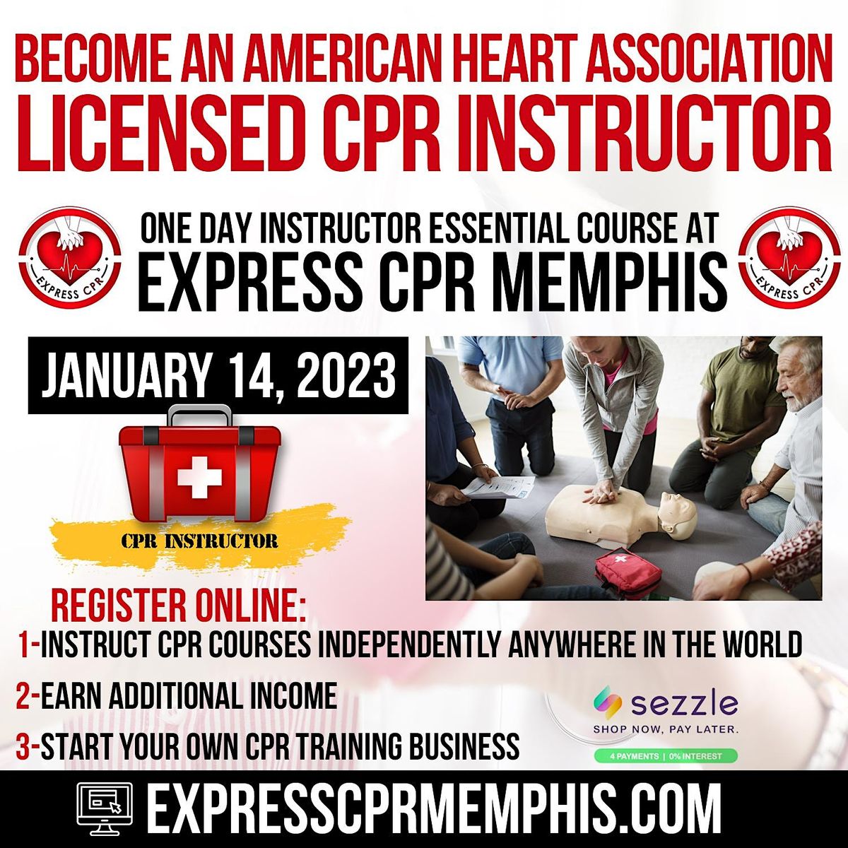 CPR Instructor Course, 3592 Knight Arnold Rd, Memphis, 14 January 2023