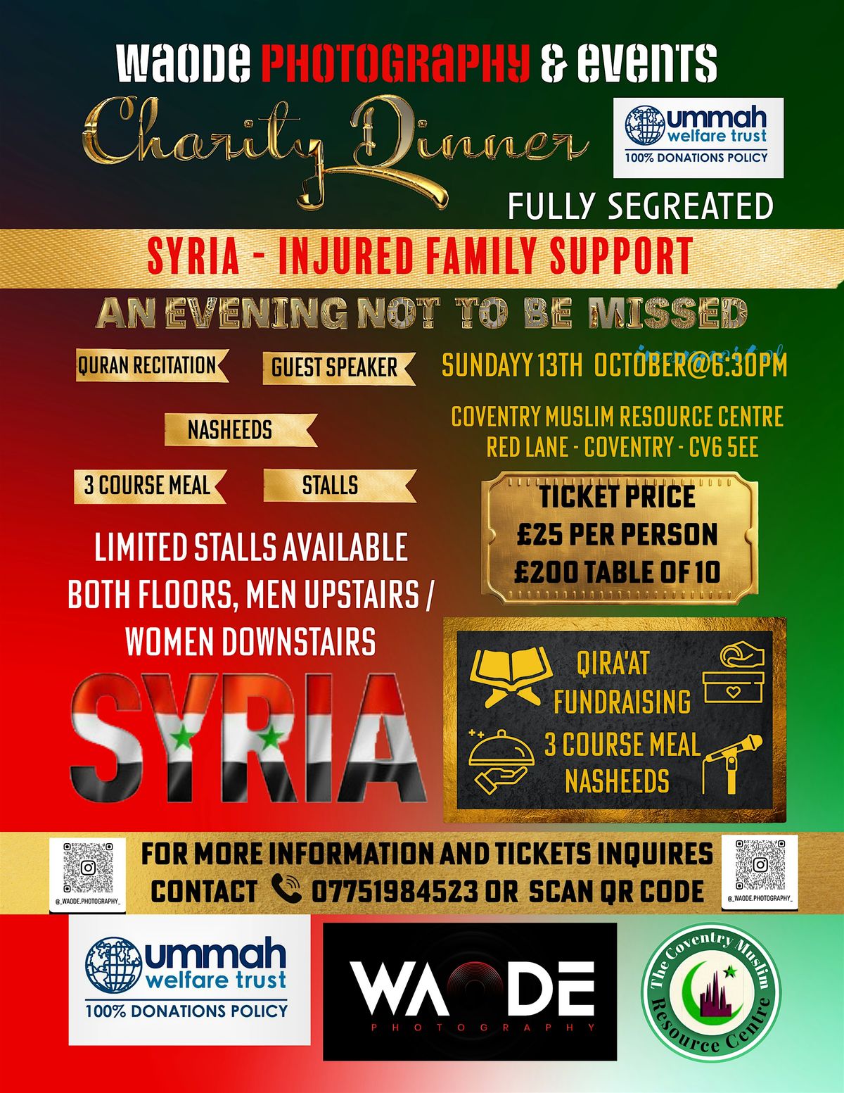 Syria Charity Dinner event