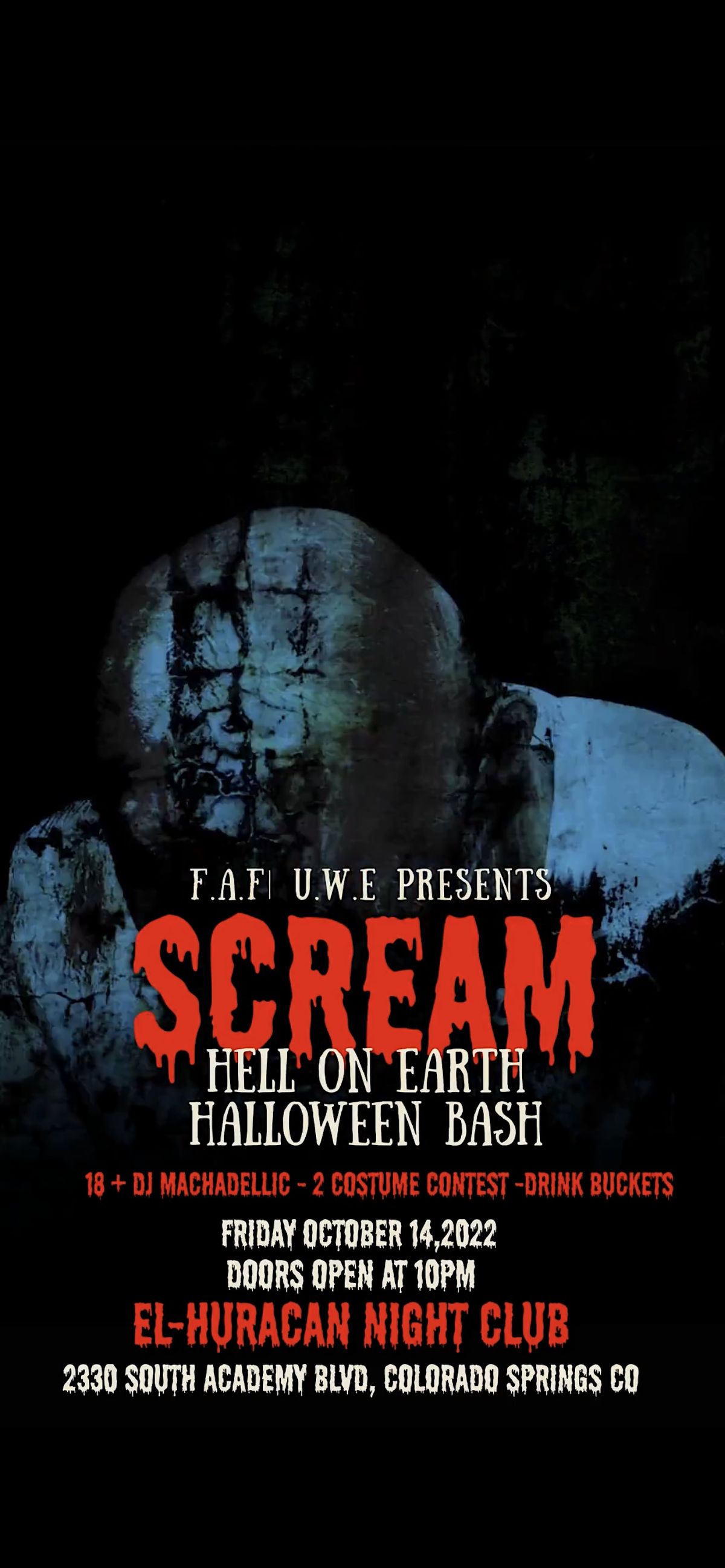 Scream Hell On earth Halloween bash, El huracan, Colorado Springs, 14