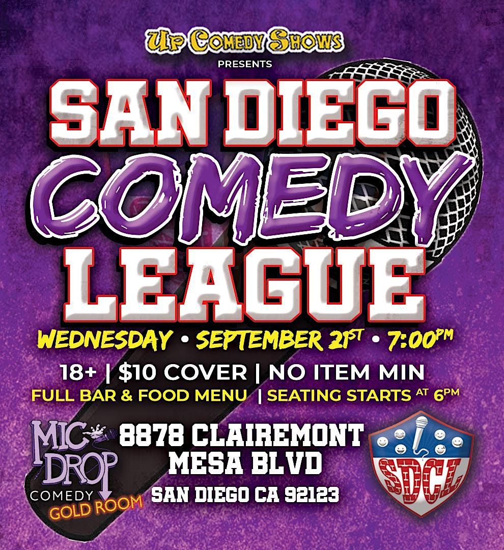 San Diego Comedy League Show at Mic Drop Comedy Club, Wed Sep 21st