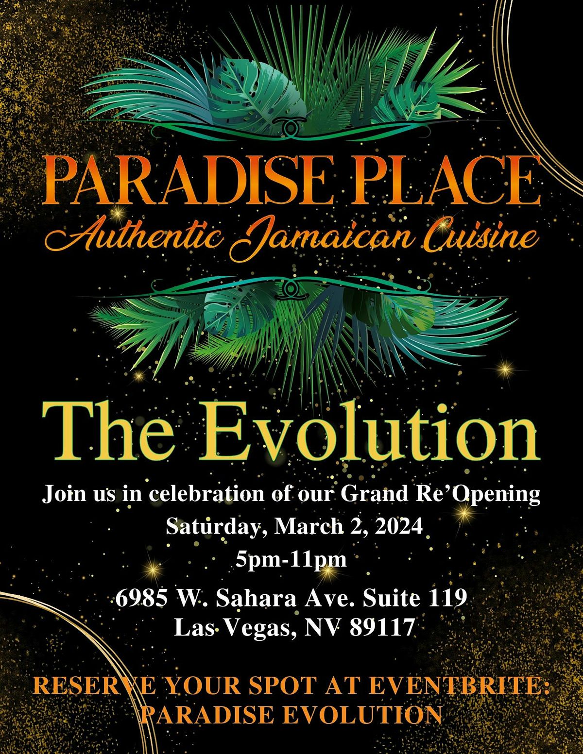 The Evolution - Paradise Place  Authentic Jamaican Cuisine Grand Re-Opening