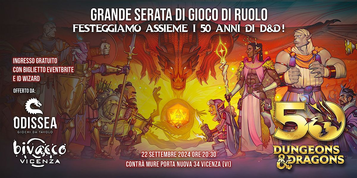 Bivacco GDR all' Odissea - 50esimo Anniversario Dungeons & Dragons