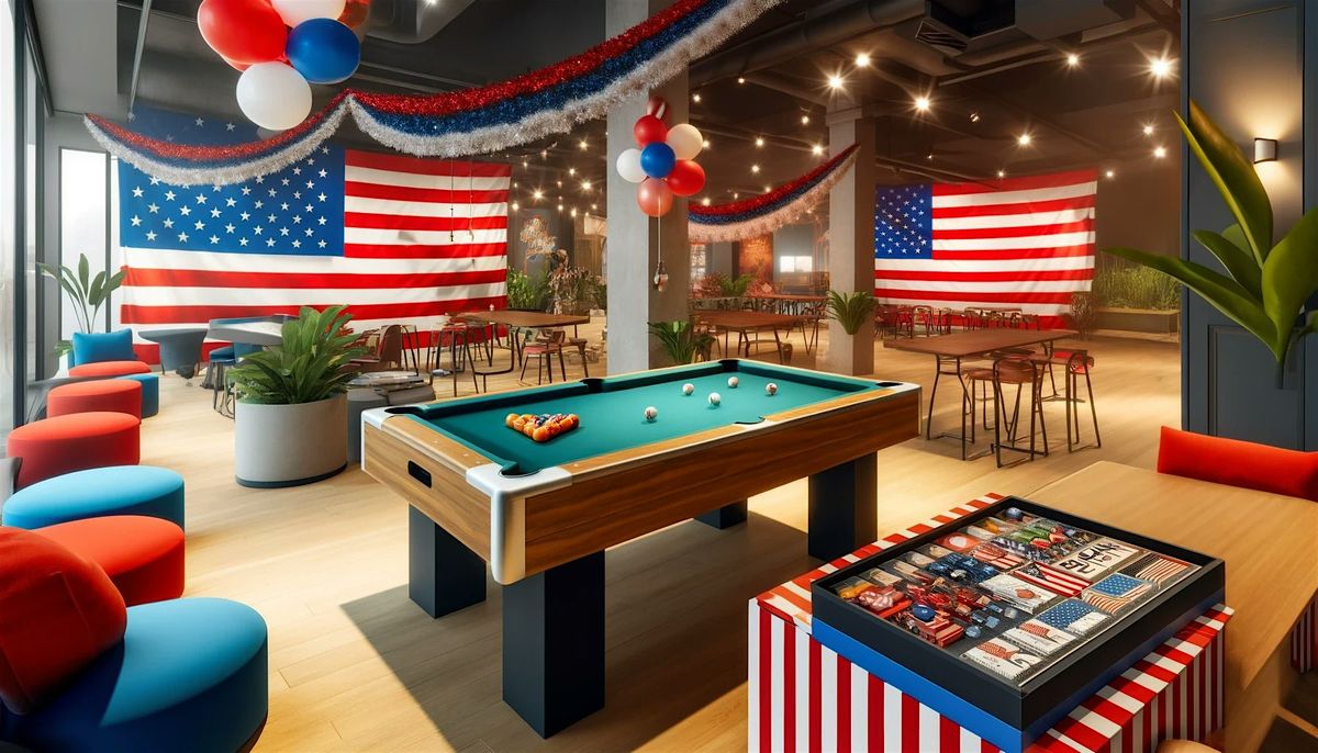 Red White & Blue Social Mixer | Board Games, Arcade, Pool and Socializing
