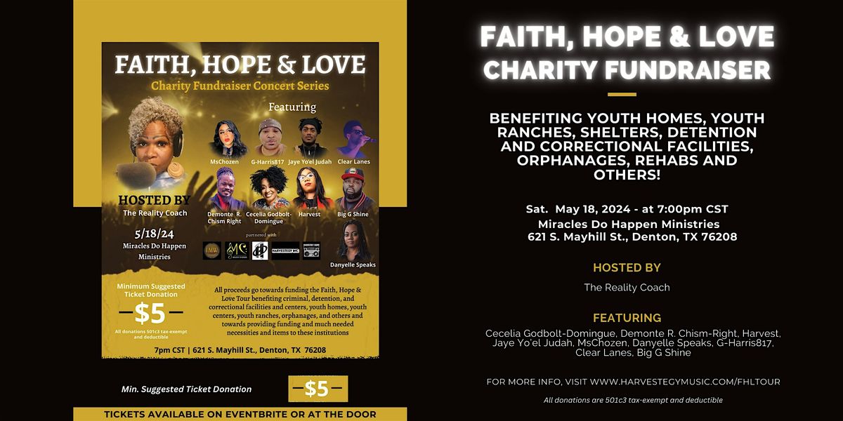 Faith, Hope & Love Charity Fundraiser Concert - Dallas, TX