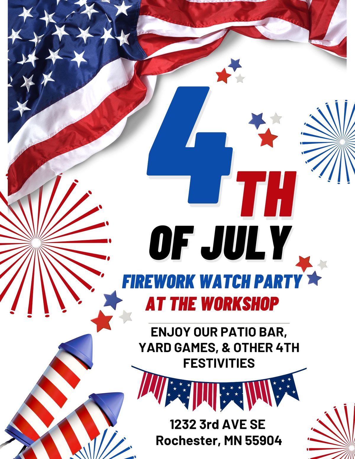 July 4th Firework Watch Party @ Workshop!