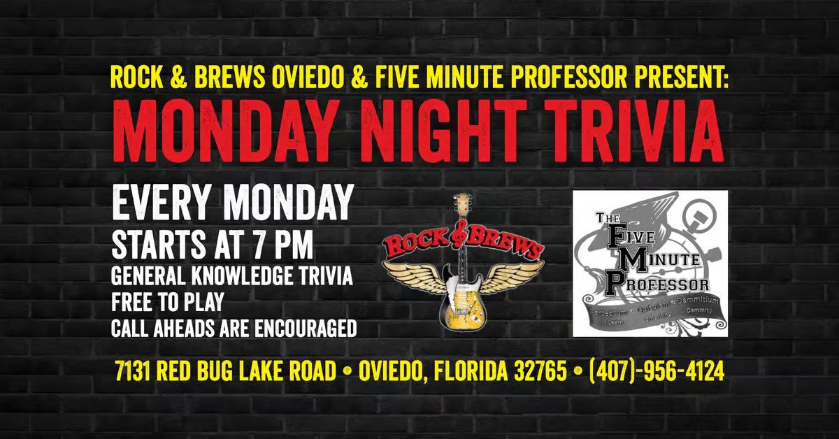 Monday Night Trivia at Rock & Brews Oviedo