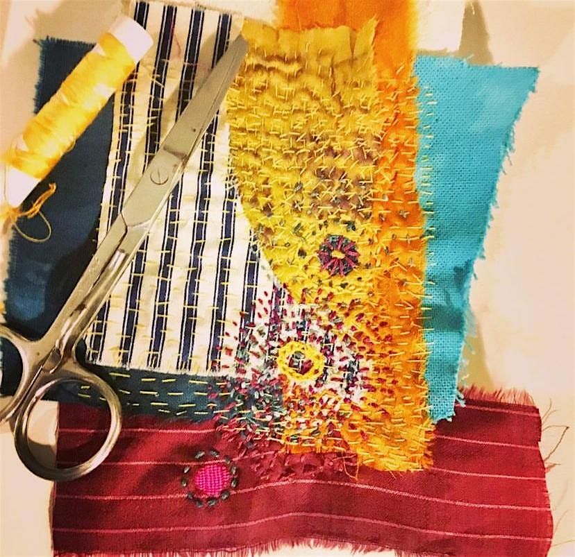 Creative Textiles workshop - colourful applique samplers