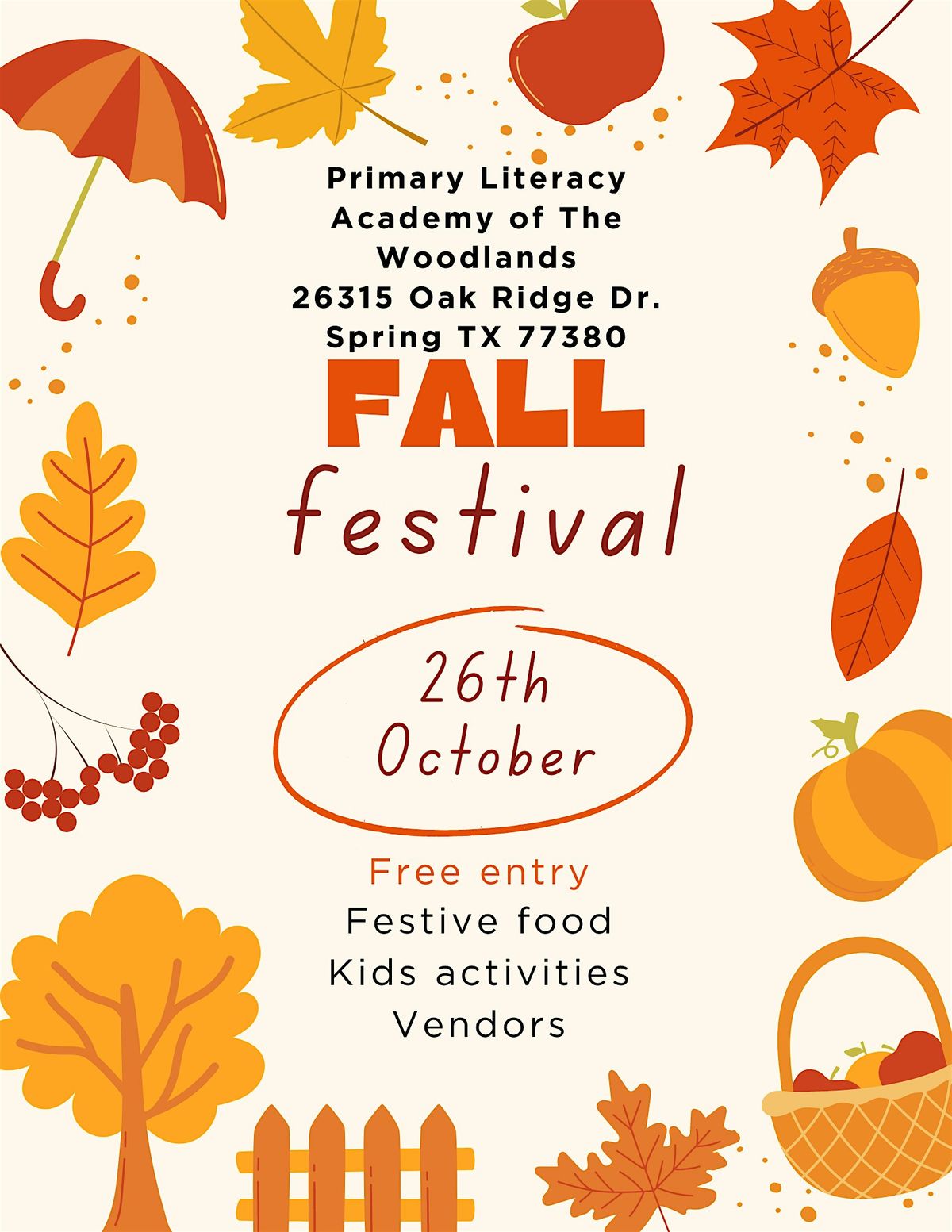 Primary Literacy Academy Annual Free Fall Festival