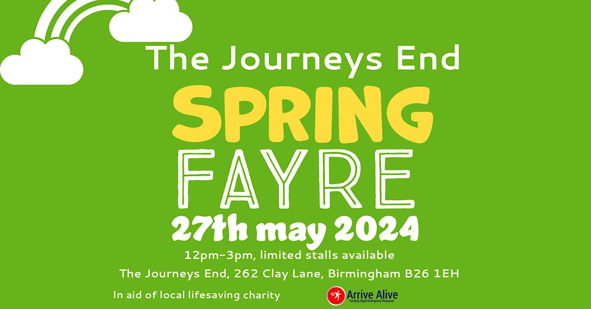 Stall booking for The Journeys End Spring Fayre