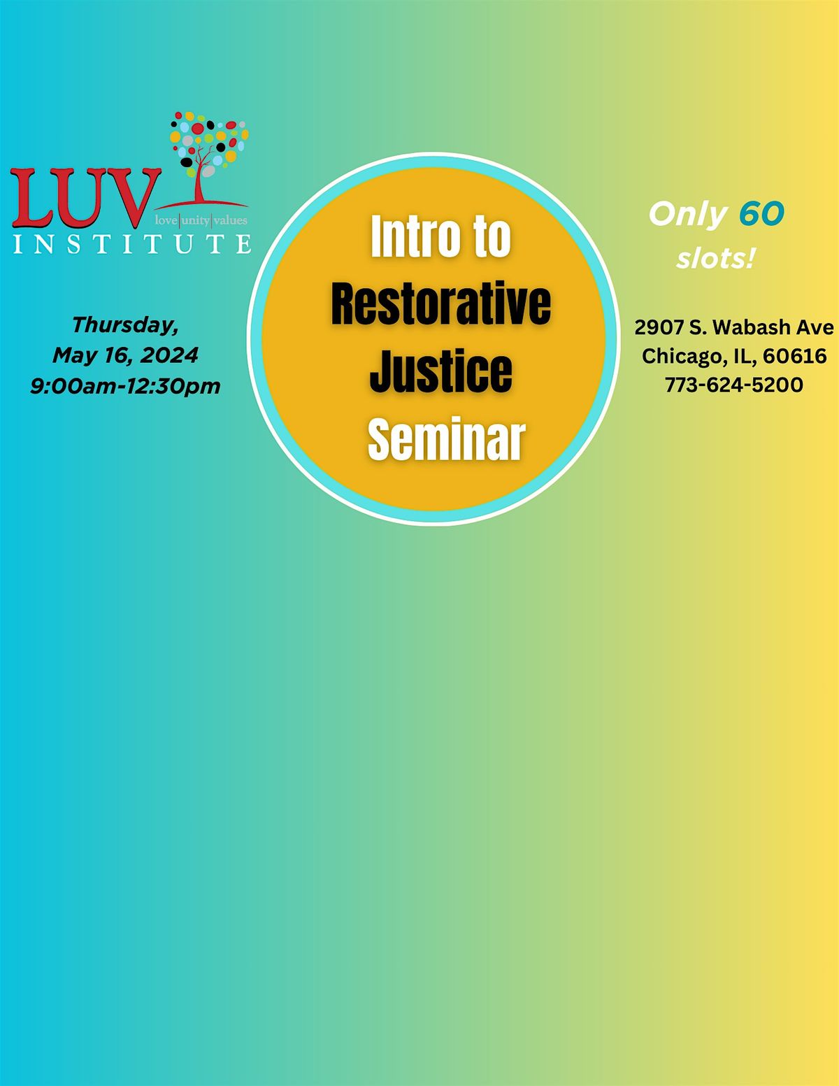 LUV Institute's: Intro to Restorative Justice Seminar