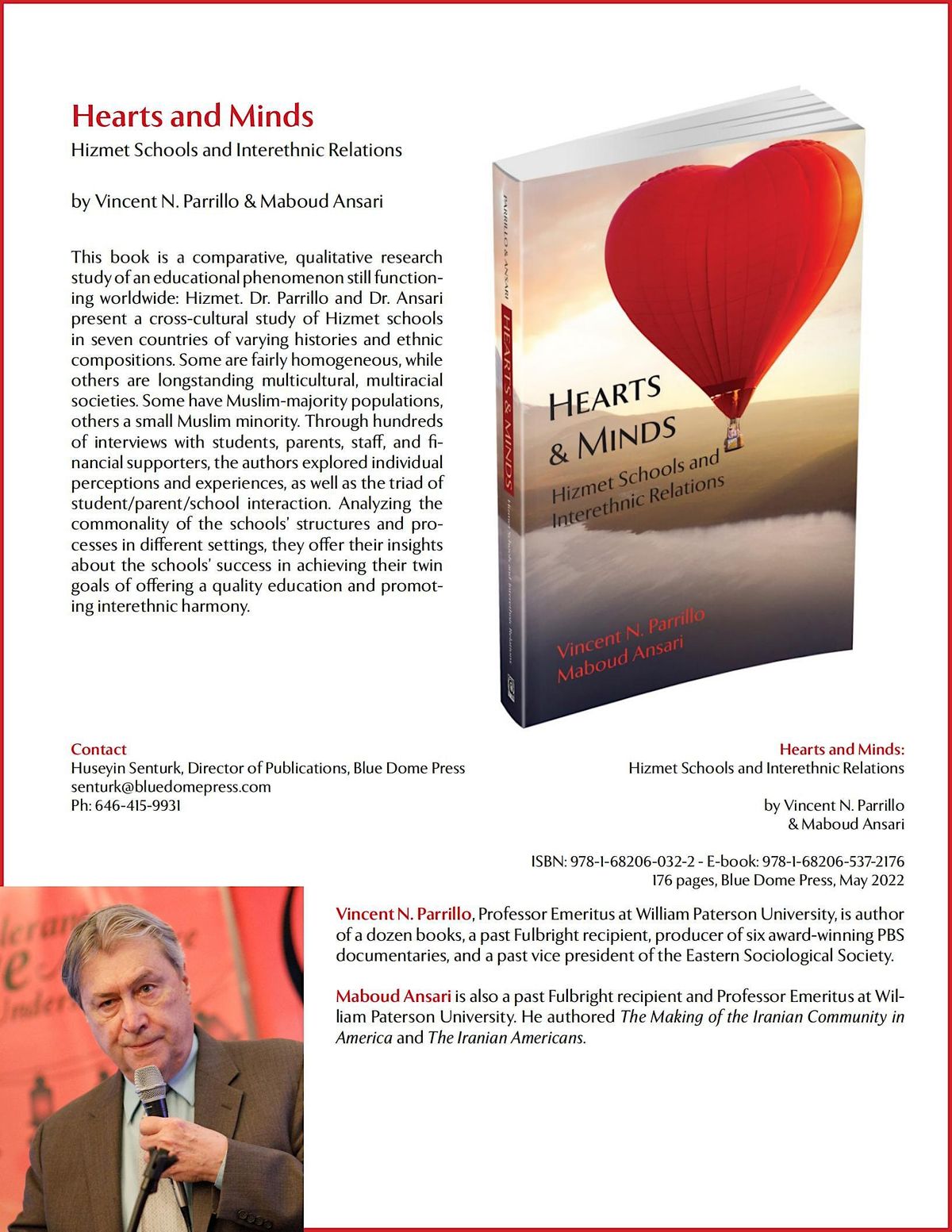 In-person New York Book launch "Hearts and Minds" with Dr Vince Parrillo