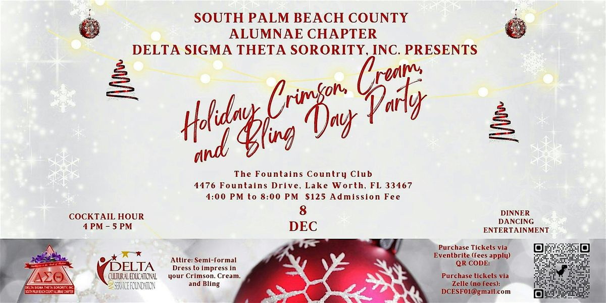 Holiday Crimson, Cream, and Bling Day Party