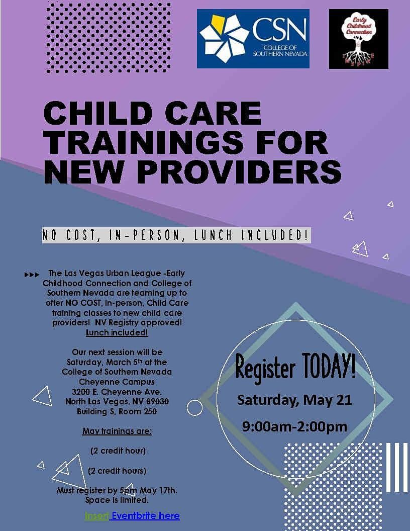 Child Care Trainings for New Providers