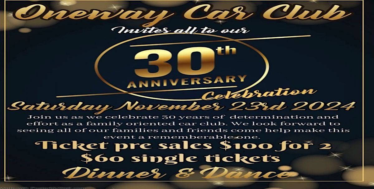 Oneway Car Club's 30th Anniversary dinner & dance