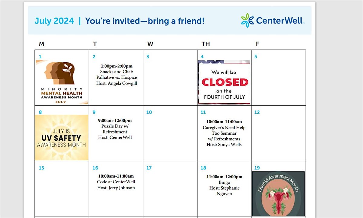 CenterWell North Buckner Presents - Puzzle Day w\/ Refreshment