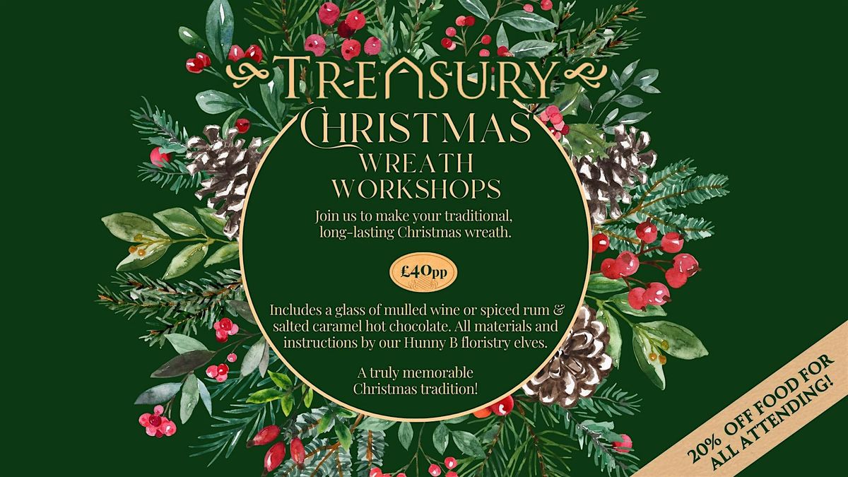 Christmas wreath making workshop, includes all materials & mulled wine