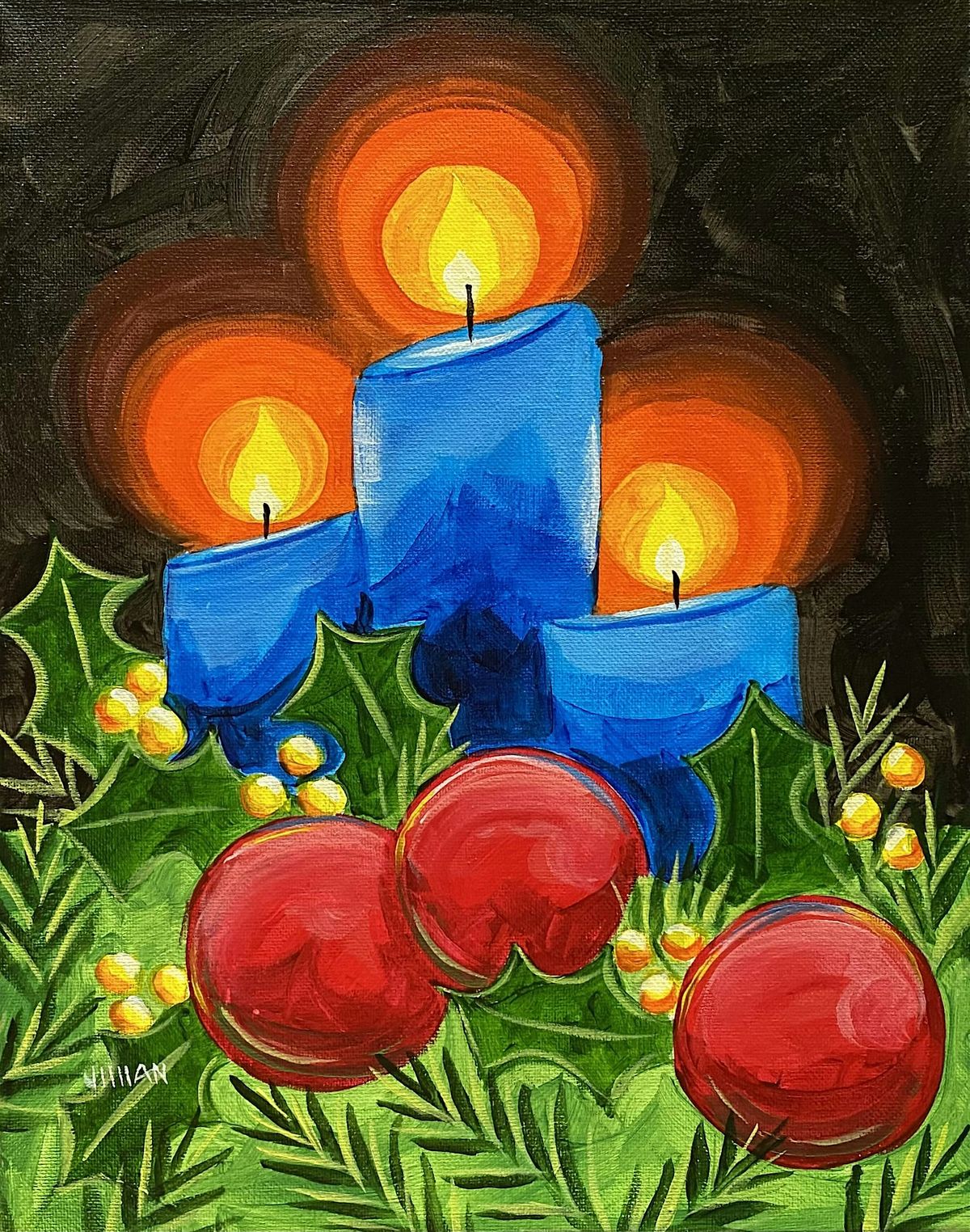 Holiday Candles Paint Party