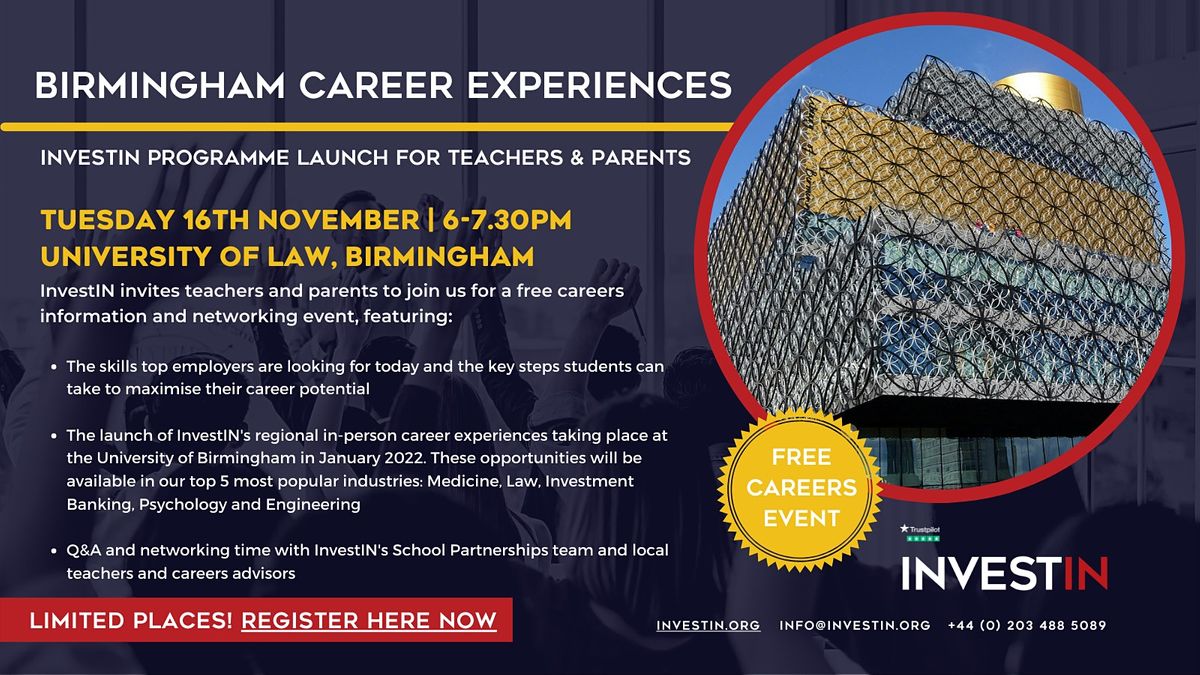 InvestIN: Launch of Birmingham Career Experiences