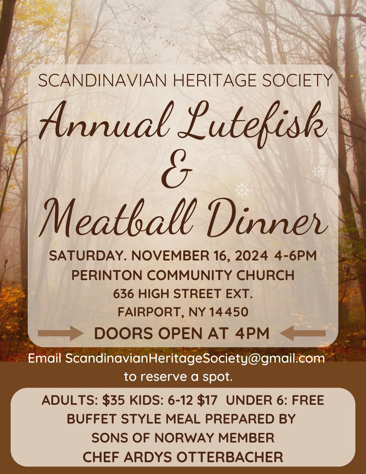 SHS Annual Lutefisk & Meatball Dinner