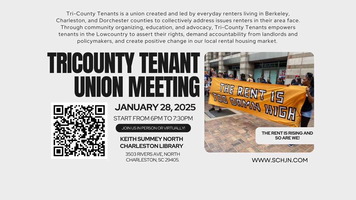 Tricounty Tenant Union Monthly Meeting