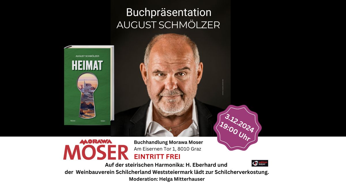 August Schm\u00f6lzer liest in der Buchhandlung Moser in Graz 