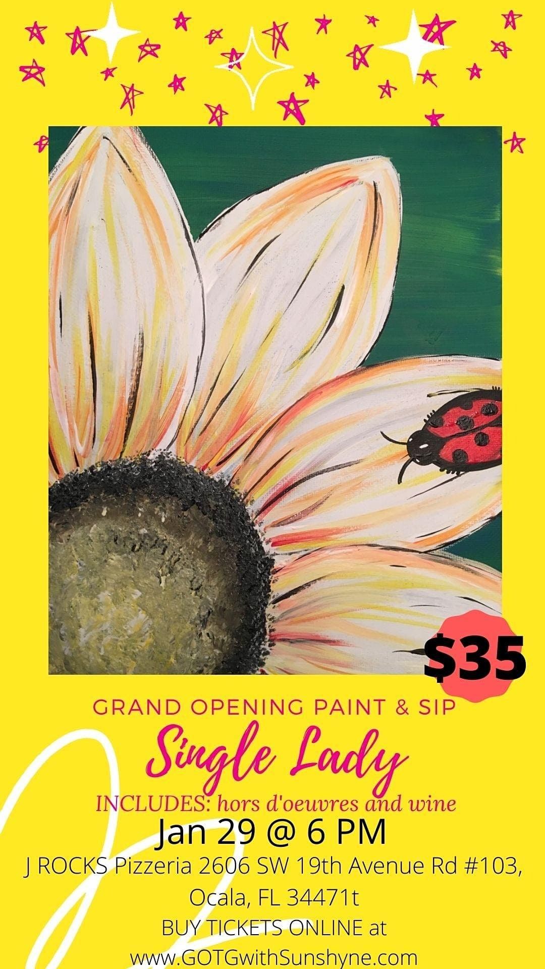 Paint & Sip Grand Opening, J★ROCKS PIZZERIA, Ocala, 29 January 2022