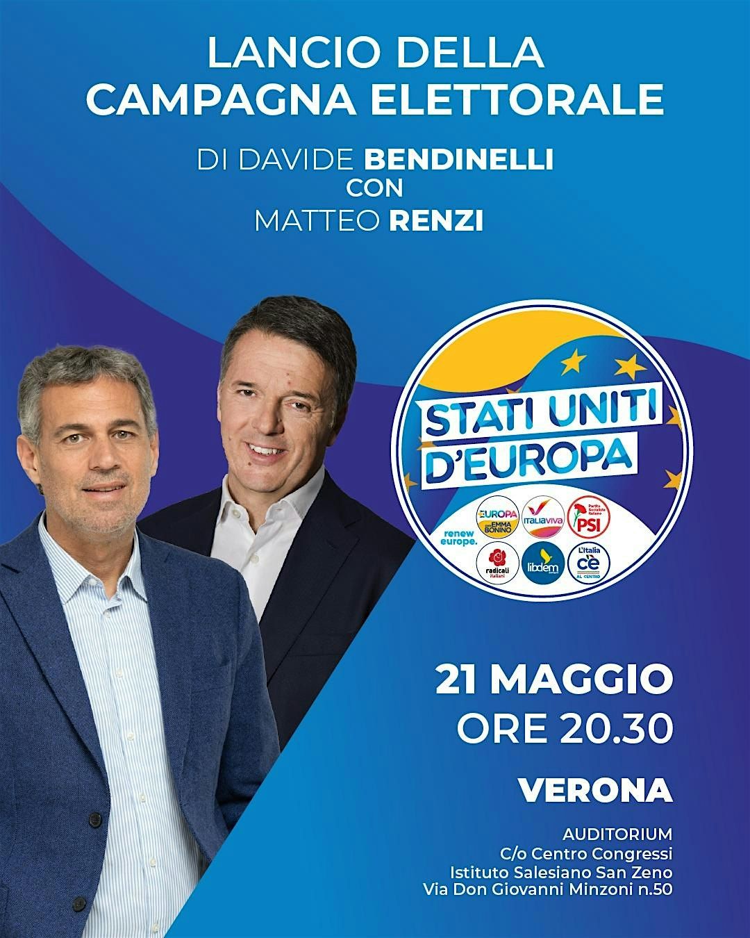 Matteo Renzi a Verona per Davide Bendinelli