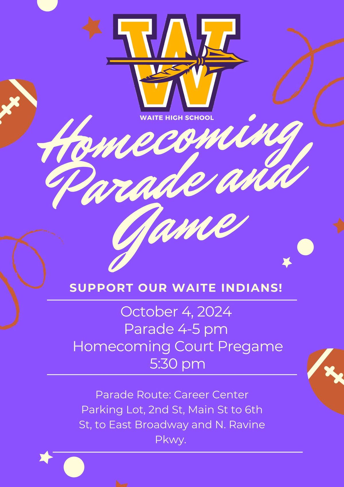 Waite's 2024 Homecoming Parade and Game 