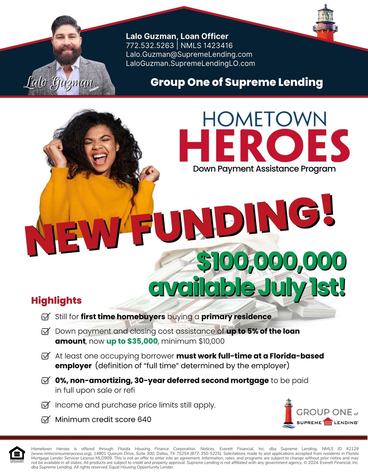 Florida Hometown Heroes Down Payment Assistance Program Funding