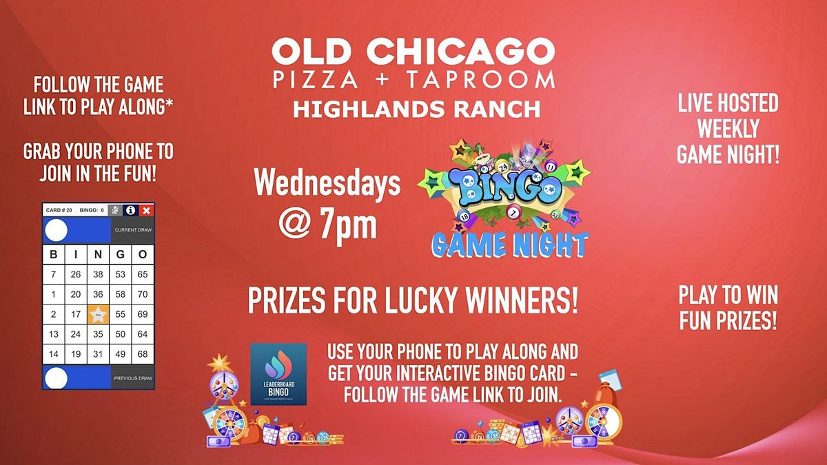 BINGO Game Night | Old Chicago - Highlands Ranch CO, Old Chicago ...