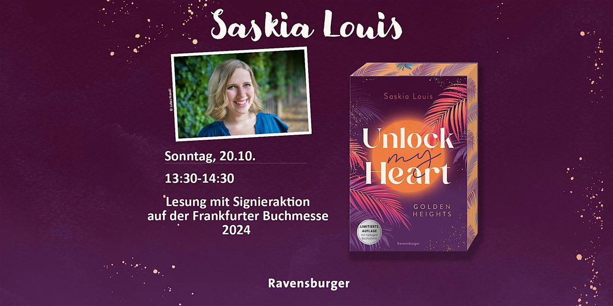 Saskia Louis: Lesung mit Signieraktion auf der Frankfurter Buchmesse 2024