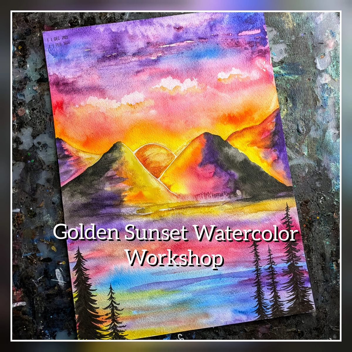 Golden Sunset Watercolor Workshop 